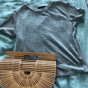 Ribbed Crew Neck Forever21 Shirt